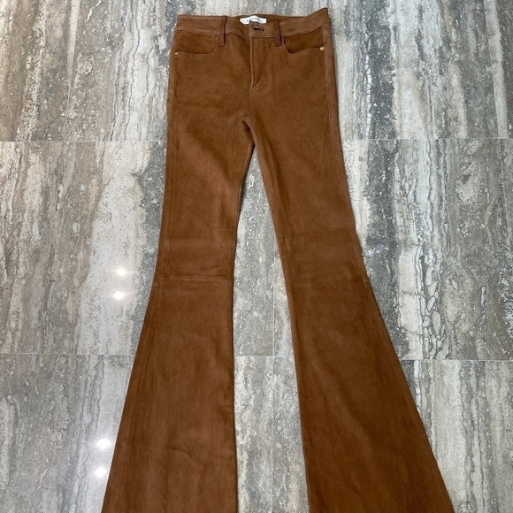 FRAME LEATHER "SADDLE" PANTS